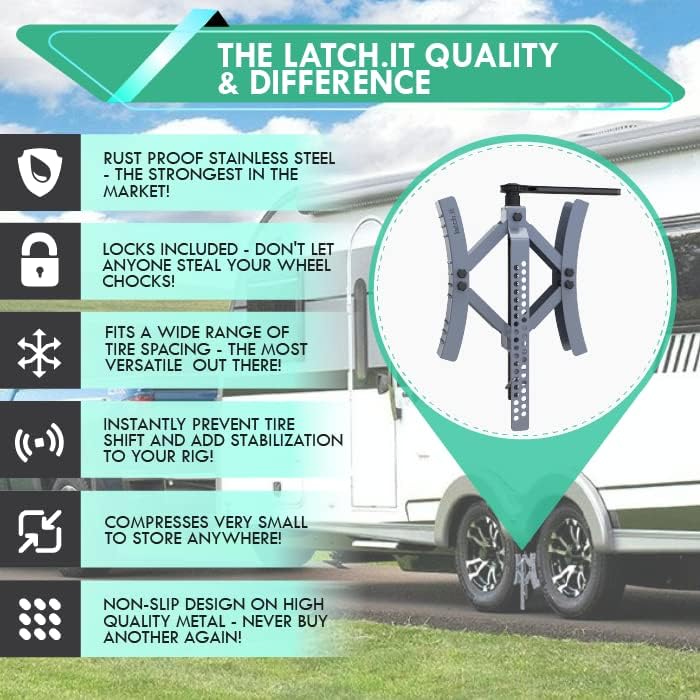 RV Wheel Chocks 2-Pack Rust-Proof Coated Wheel Stabilizer V755489