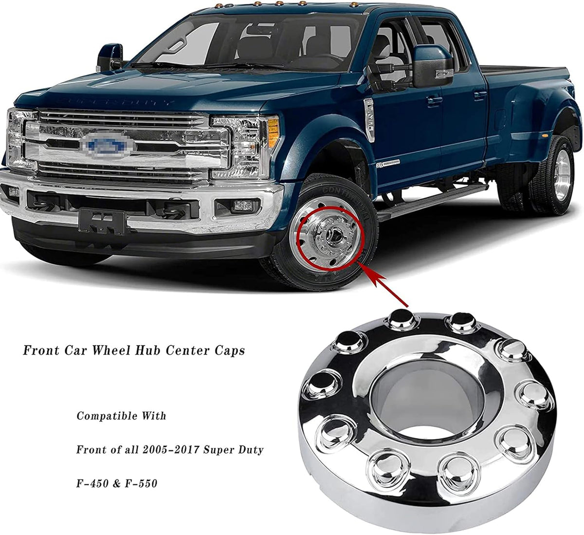 Front 10 Lug Chrome Wheel Center Hub Cap A432