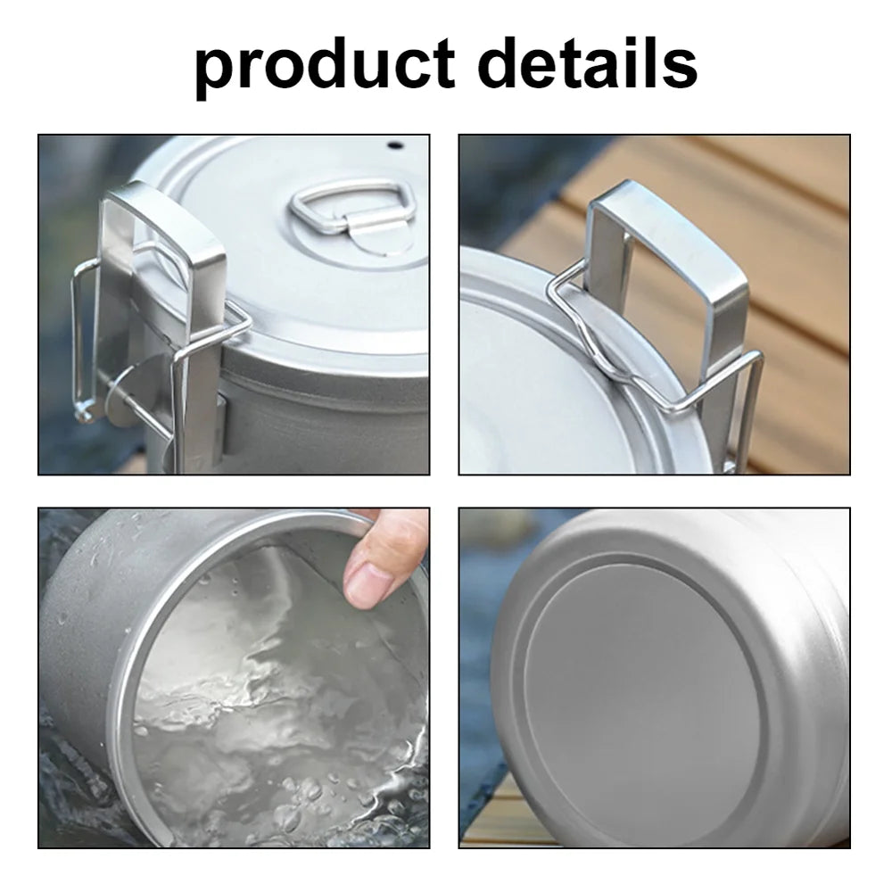 Stainless Steel Pot Portable Camping Cookware A88853