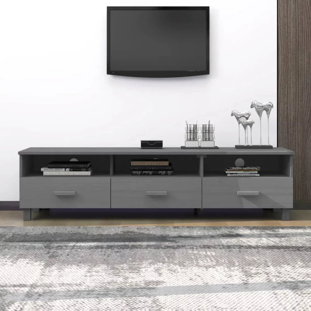 Dark Gray Solid Wood Pine TV Stand Y5741