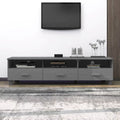 Dark Gray Solid Wood Pine TV Stand Y5741