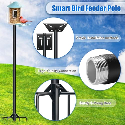 80In Bird House Pole, Heavy Duty with 5-Prong Base S3230