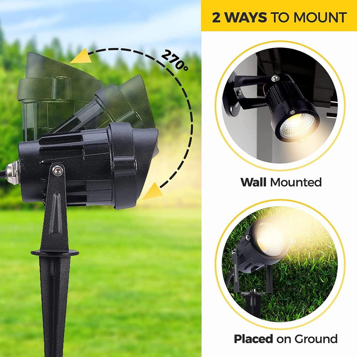 Warm White Waterproof LED Landscape Spot Lights 6 Pack T45991
