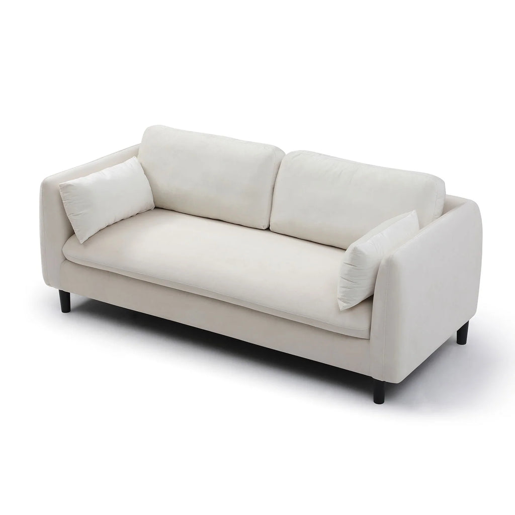 Beige 2-Seat Upholstered Loveseat Sofa U4896