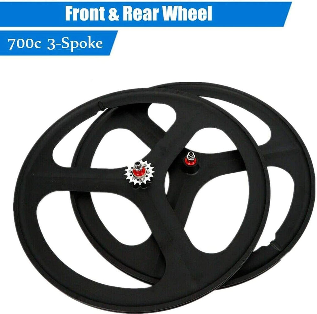 700C 3 Spoke Fixed Gear Bicycle Wheelset White G742