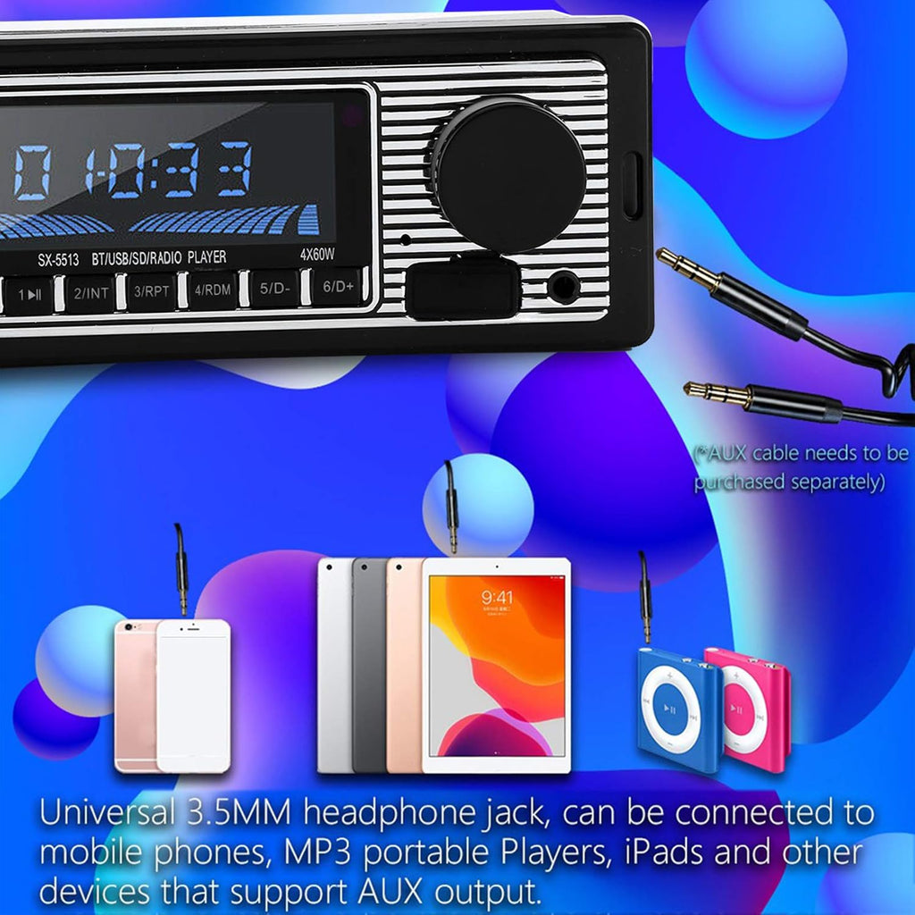 Car Music Player Bluetooth Classic Compact Size Auto Radio J5178