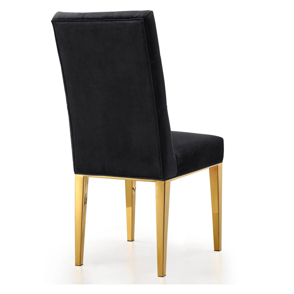 Black Velvet Dining Chair Set of 2 B7678