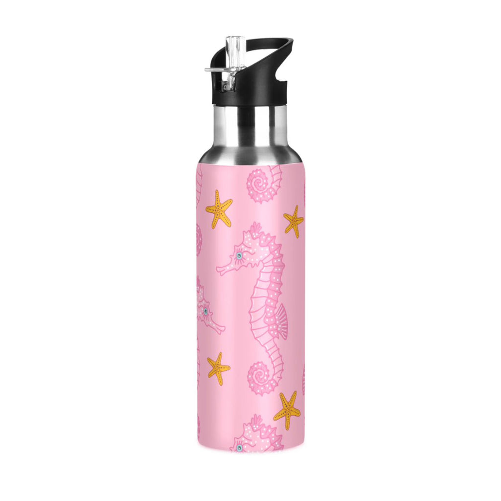 Pink Seahorse Starfish Stainless Steel Insulated Water Bottle C995875
