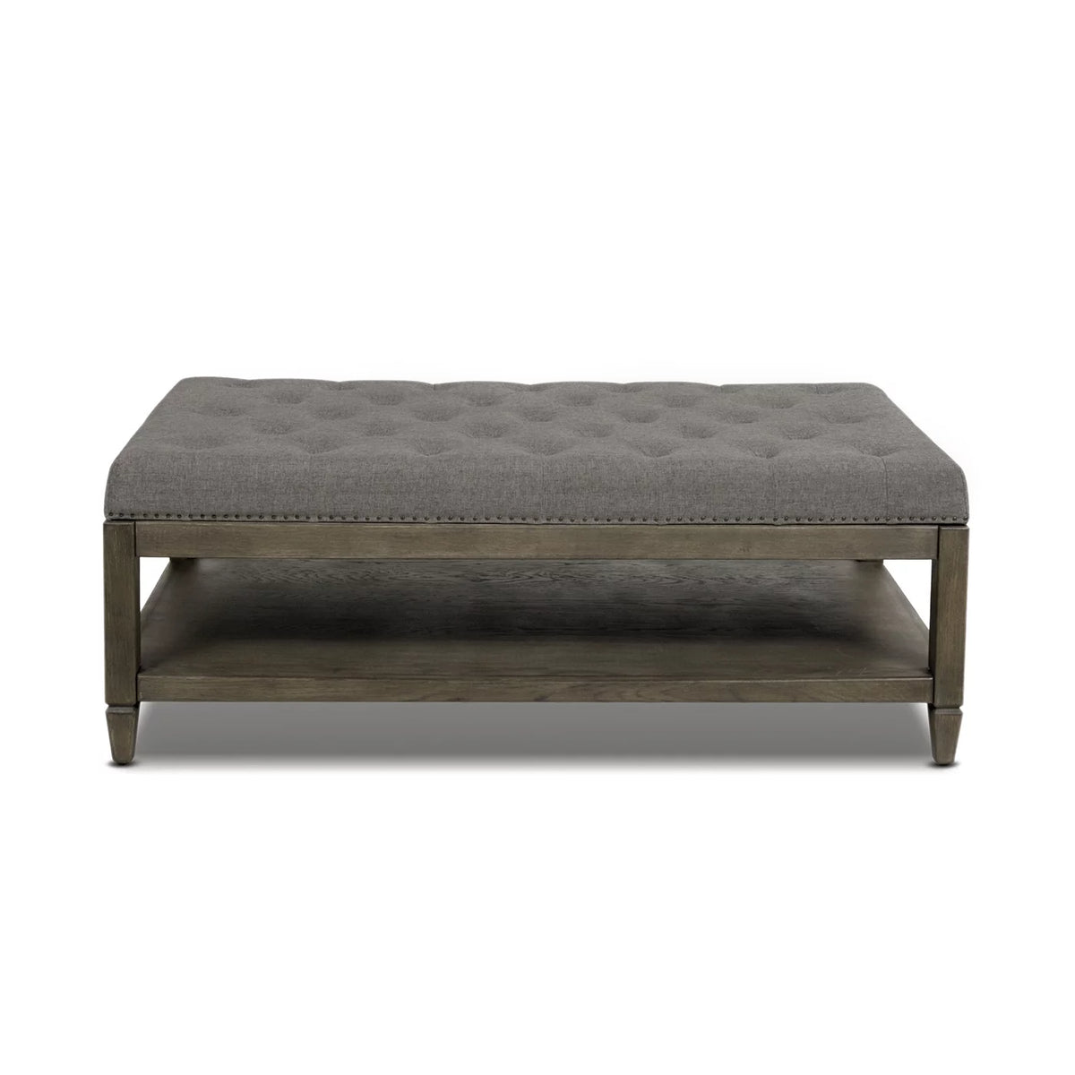 Heathered Grey Tufted Storage Ottoman U6207