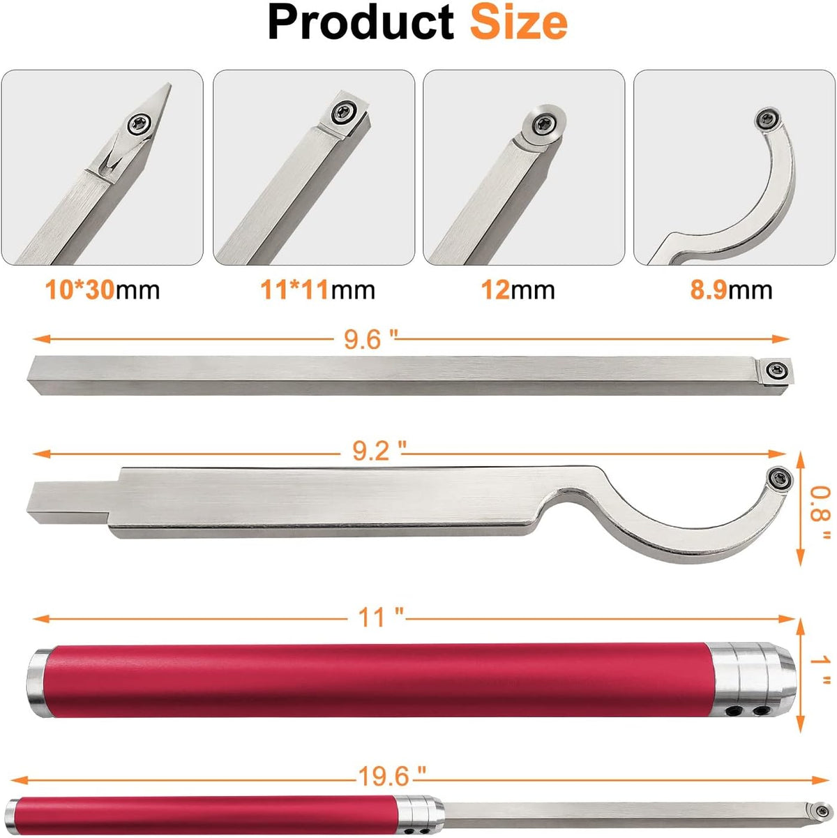 Carbide Lathe Turning Tools, 20 Full Size Woodturning Tools, Alloy Tool Set Z4596