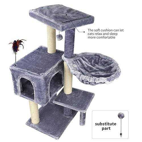 Cat Tree with Scratching Toy Grey N9459