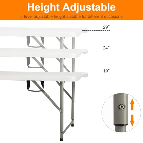 White 4ft Plastic Folding Table J903