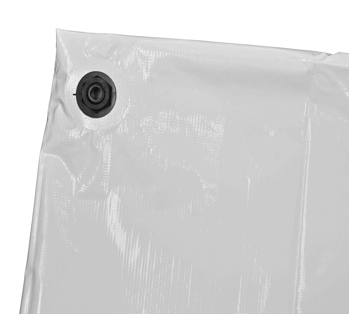 5' x 5' White Vinyl Coated Waterproof Drain Tarp with Heavy Duty Grommets H92046