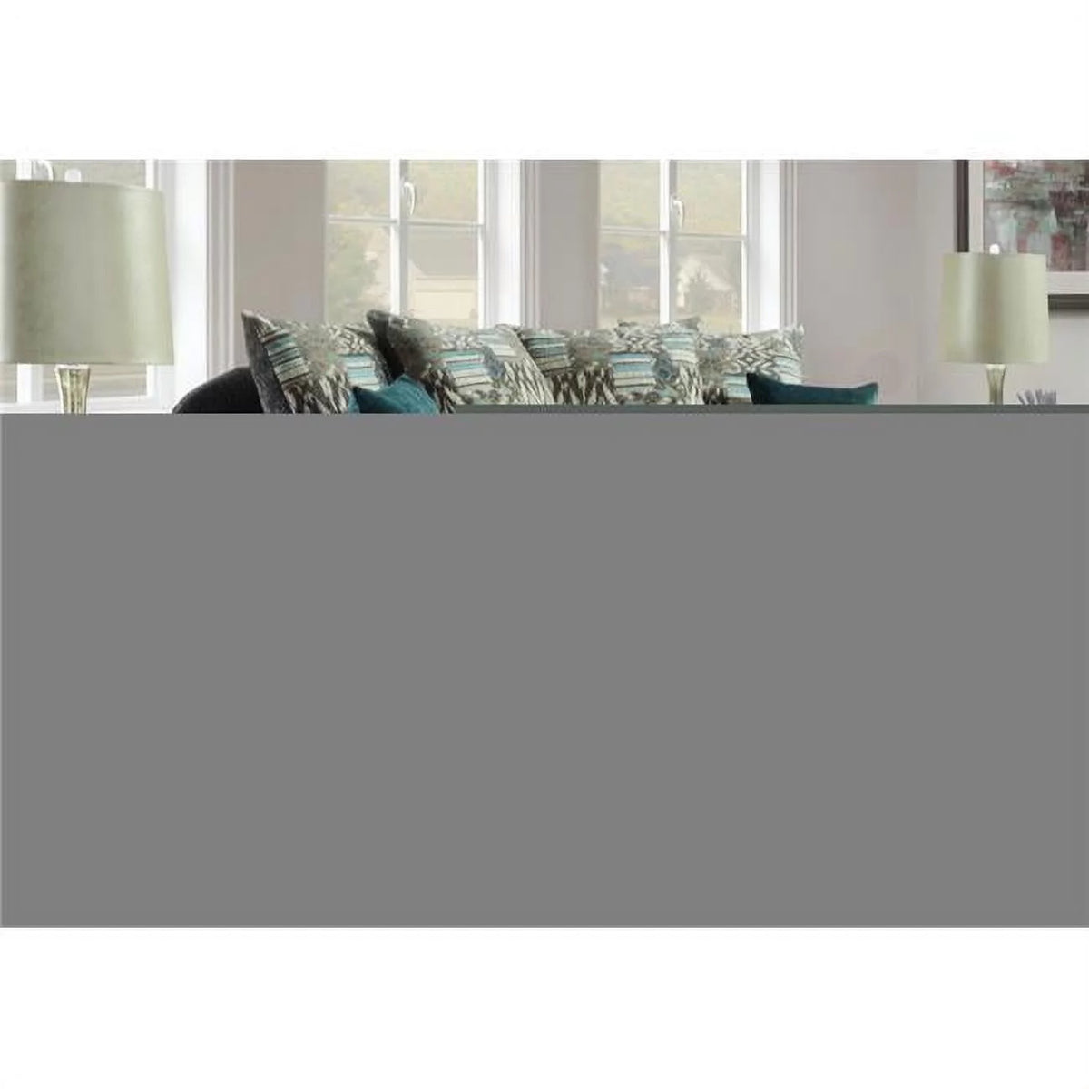 Gray Carved Wood Sofa F419801
