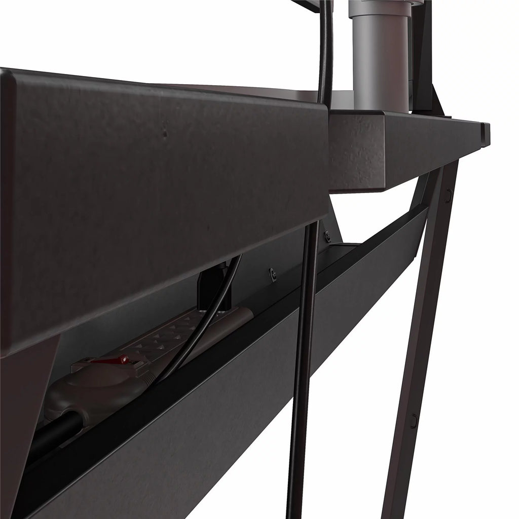 Black Gaming L Desk with CPU Stand Q1654