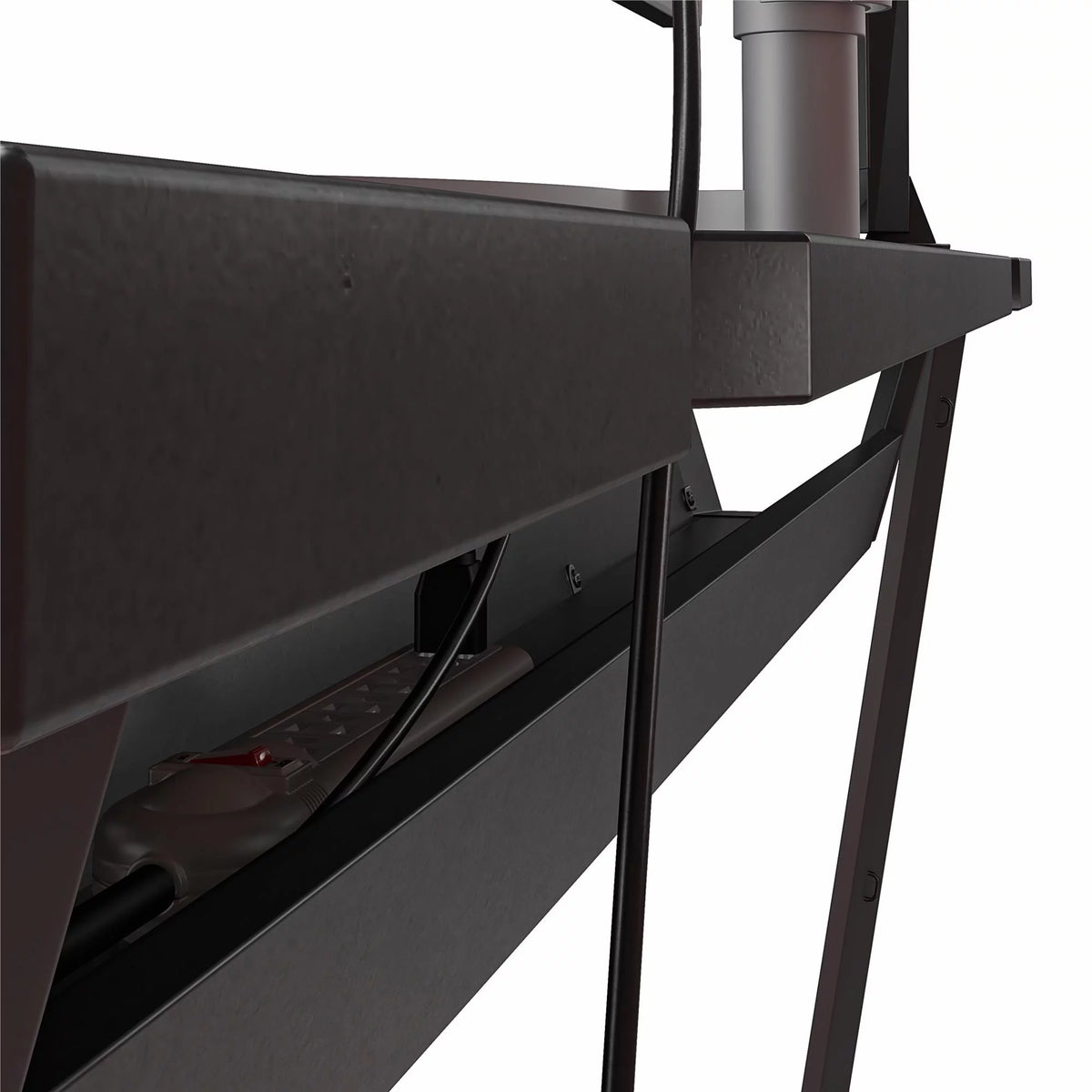Black Gaming L Desk with CPU Stand Q1654