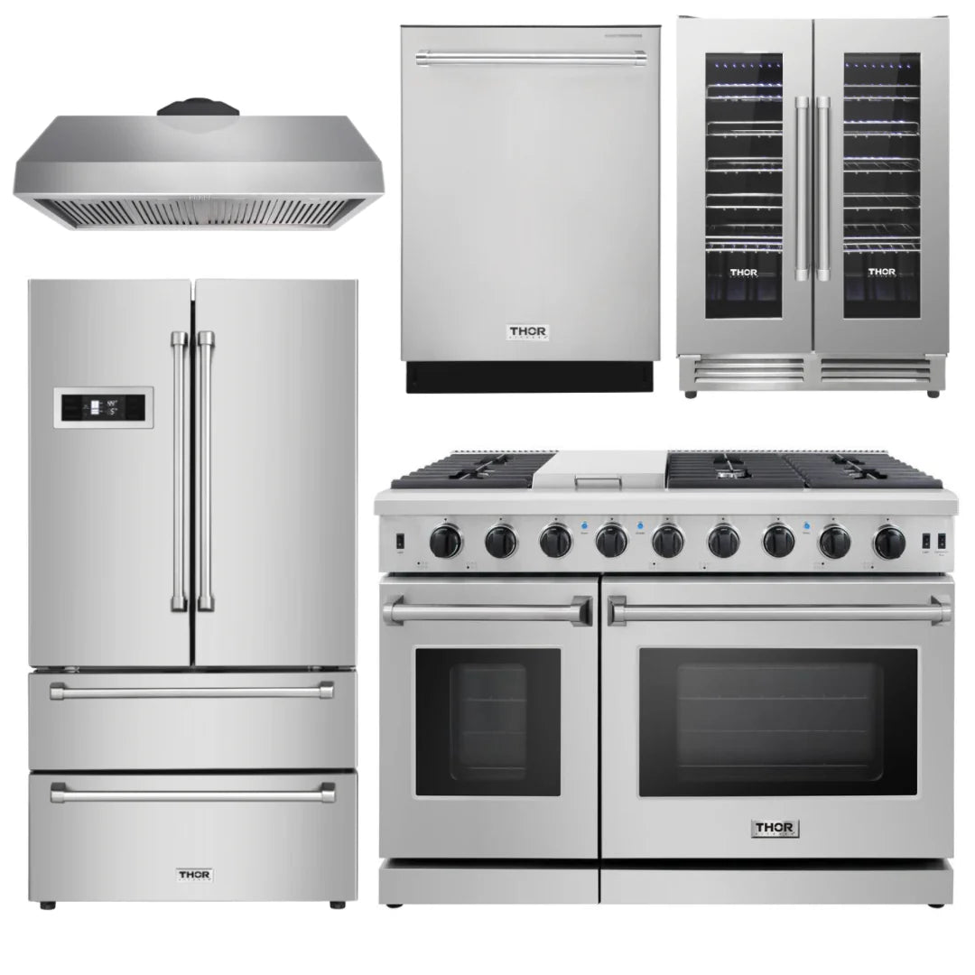 48 Gas Range, Range Hood, Refrigerator, Dishwasher & Wine Cooler C993906