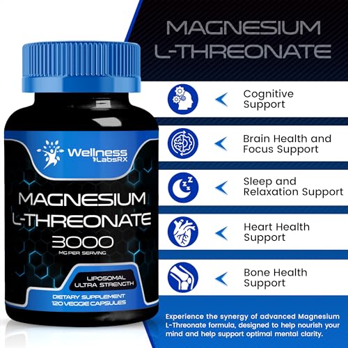 Magnesium l-Threonate Supplement Capsules 120 Count 3000mg N772