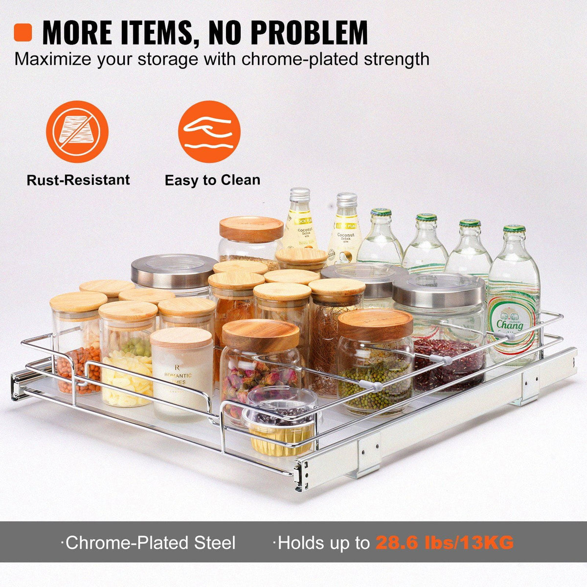 20W x 21D Steel Pull Out Cabinet Organizer X9597