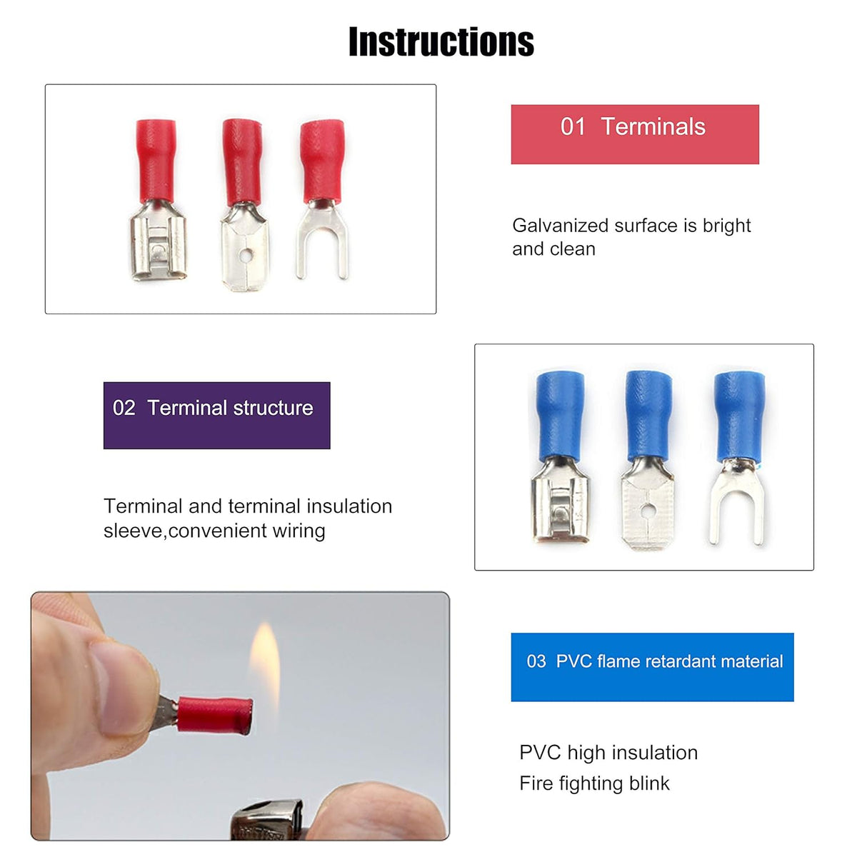 1280PCS Insulated Crimp Terminals Connector Set P108