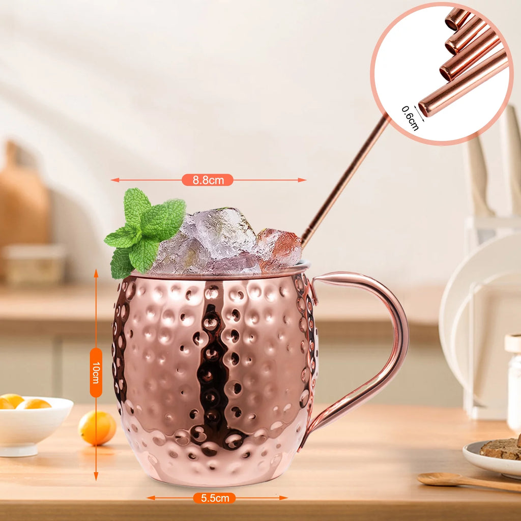 Stainless Steel Copper Cup Set Of 4 B9563