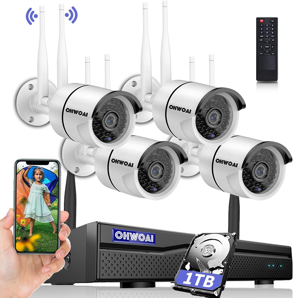 8 Channel 1080P Wireless Security Camera System with 1TB Hard Drive U501273