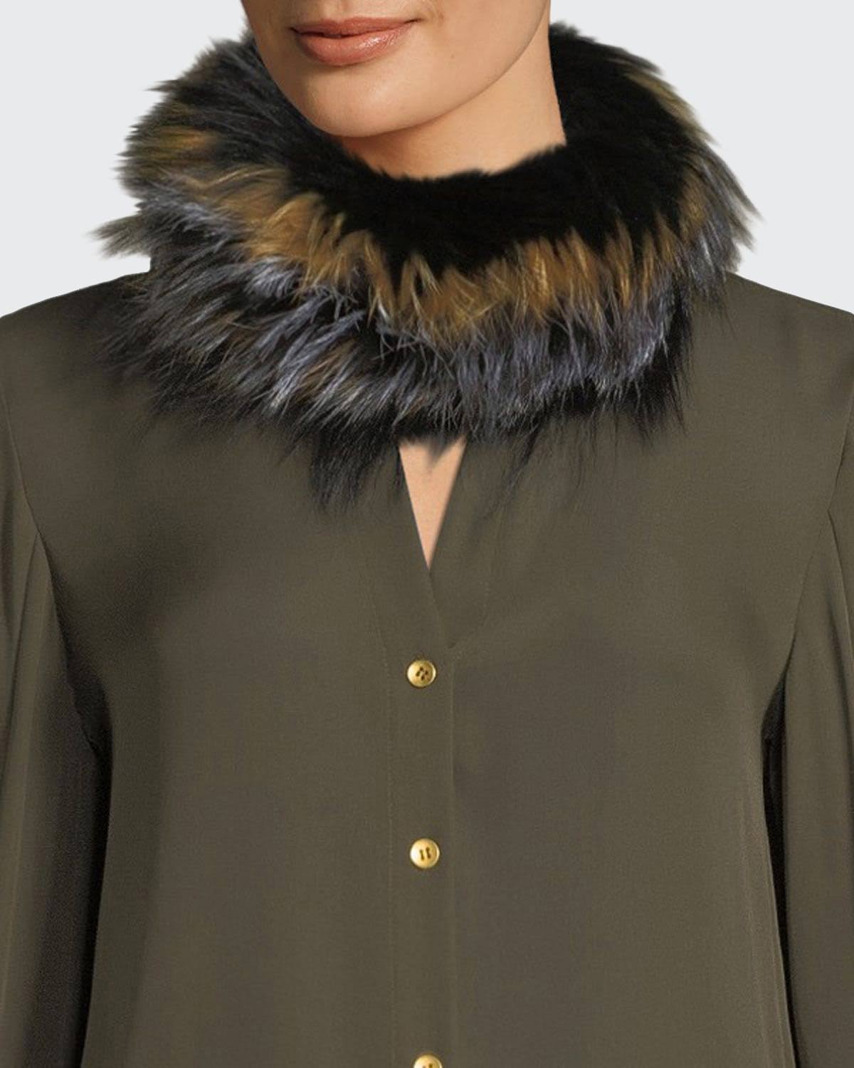 Knit Fur Infinity Scarf J2258