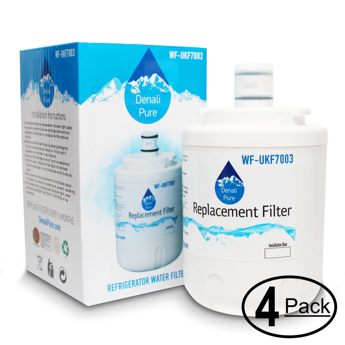 4-Pack Refrigerator Water Filter Cartridge N936