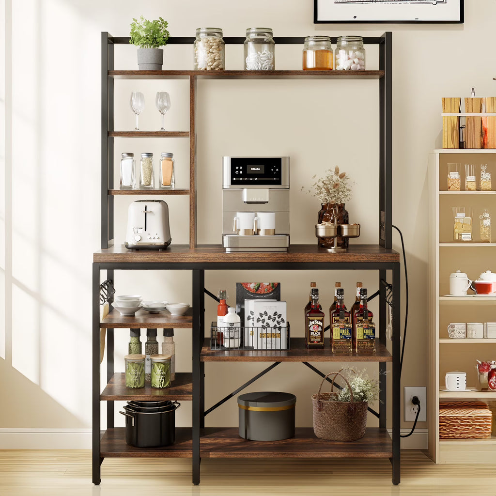8-Tier Freestanding Kitchen Storage Shelf with Power Outlets L24165
