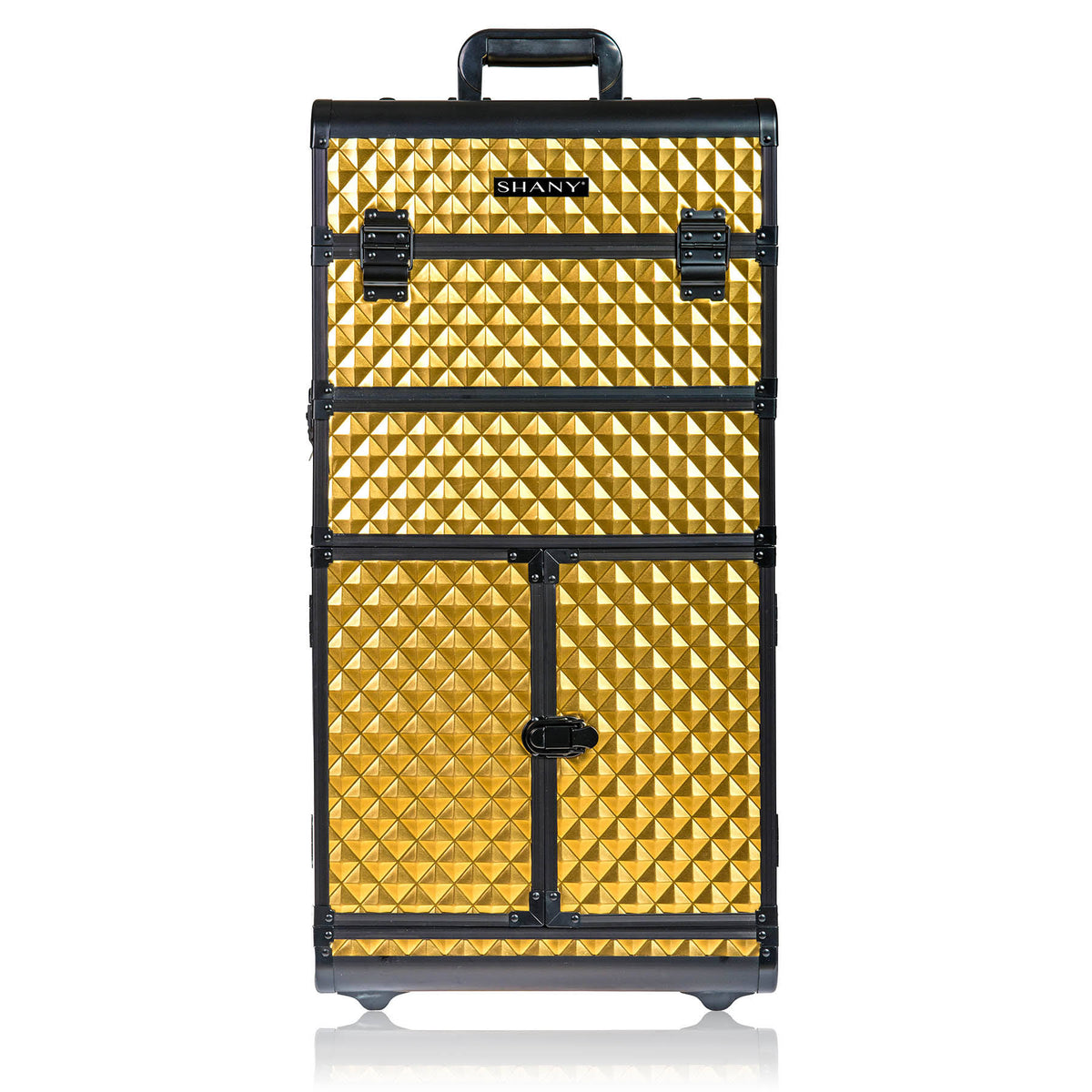 Gold Rolling Train Case Trolley Case V599
