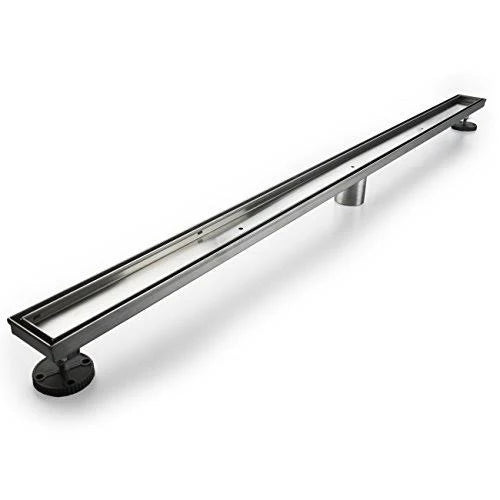 Brushed Linear Shower Drain with Tile Insert Grate I85929
