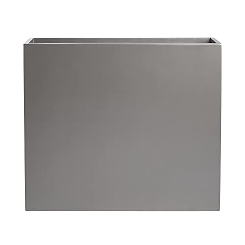 Tall Rectangle Fiberglass Planter, Grey, 36 Inch J167
