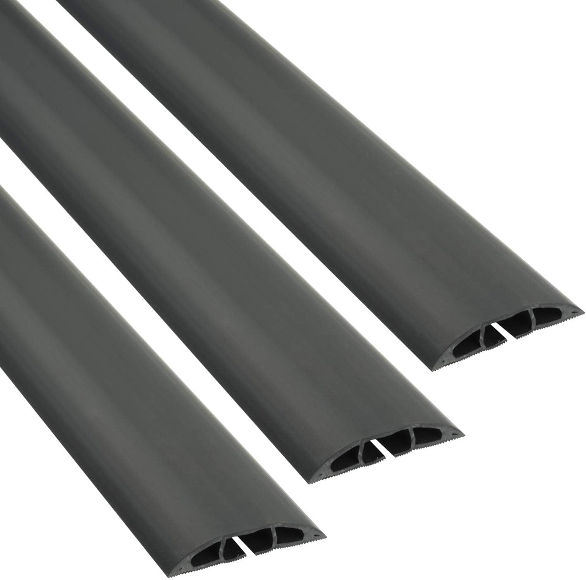 Black Floor Cord Cover Cable Protector, Pack of 3 Q5492