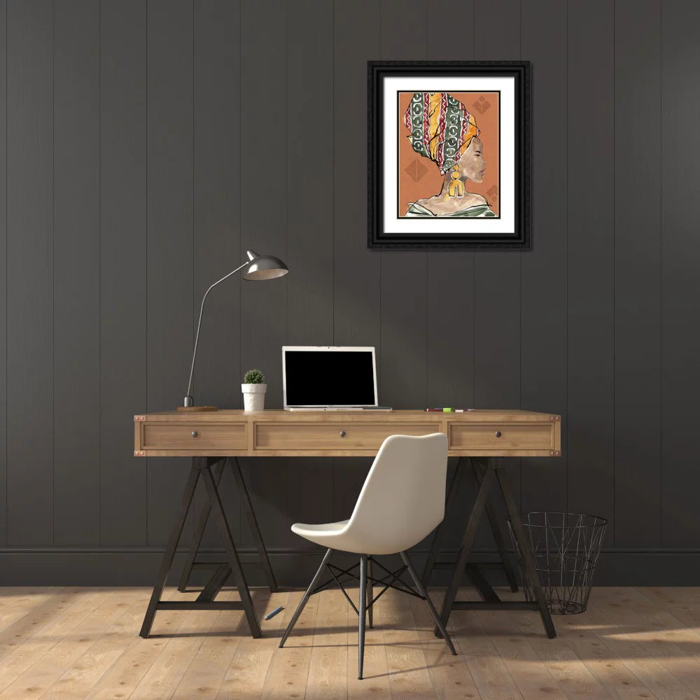 Black Ornate Wood Framed Art Print A512
