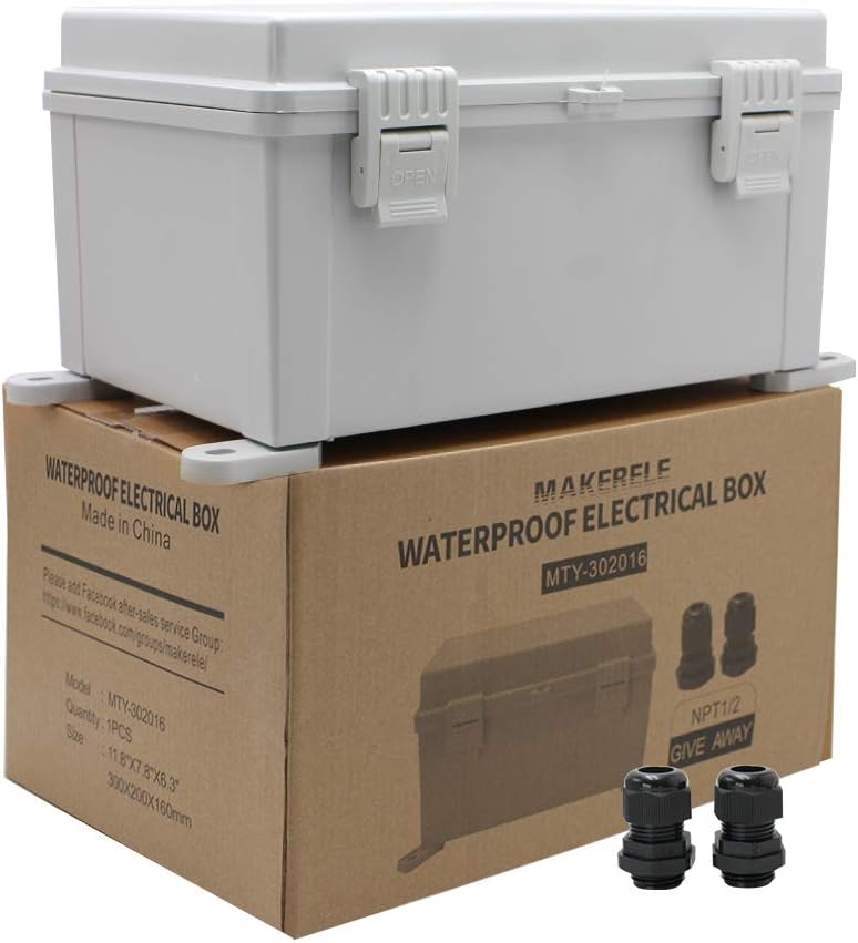 Grey Weatherproof Plastic Electrical Box with Lock Y130378