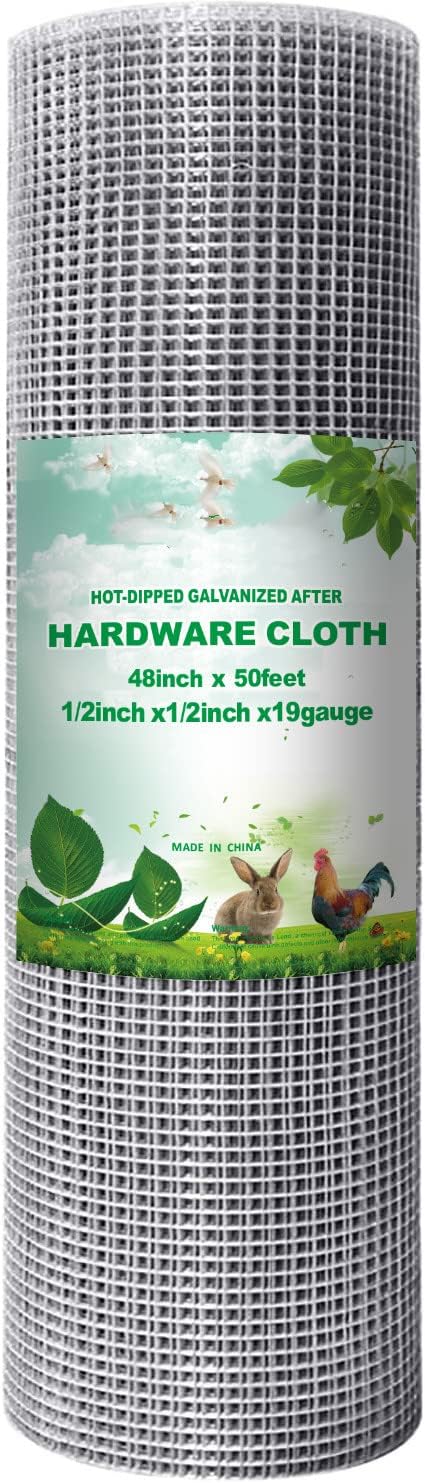 Galvanized 19 Gauge Square Chicken Wire Fence Mesh Roll T247