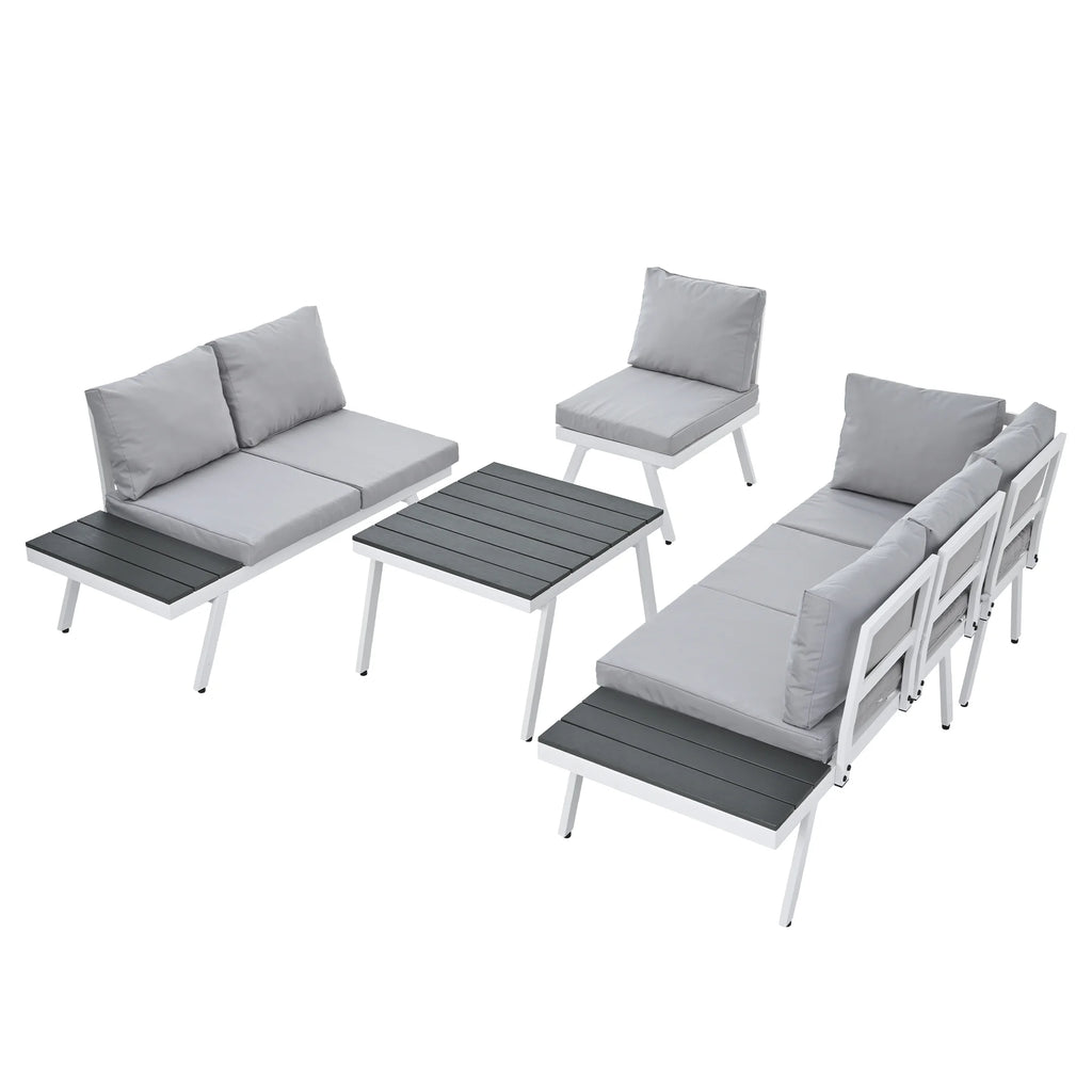 5 Piece Outdoor Patio Furniture Set Grey Q35046