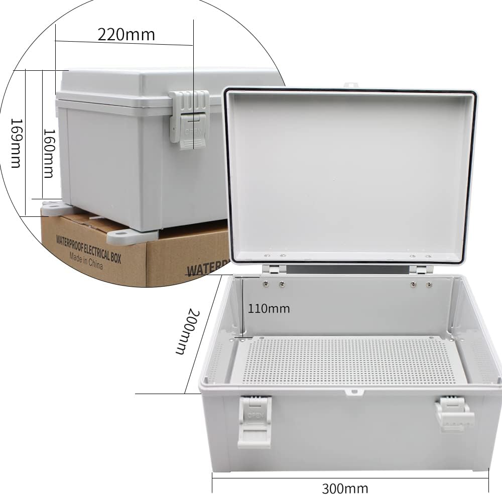 Grey Weatherproof Plastic Electrical Box with Lock Y130378