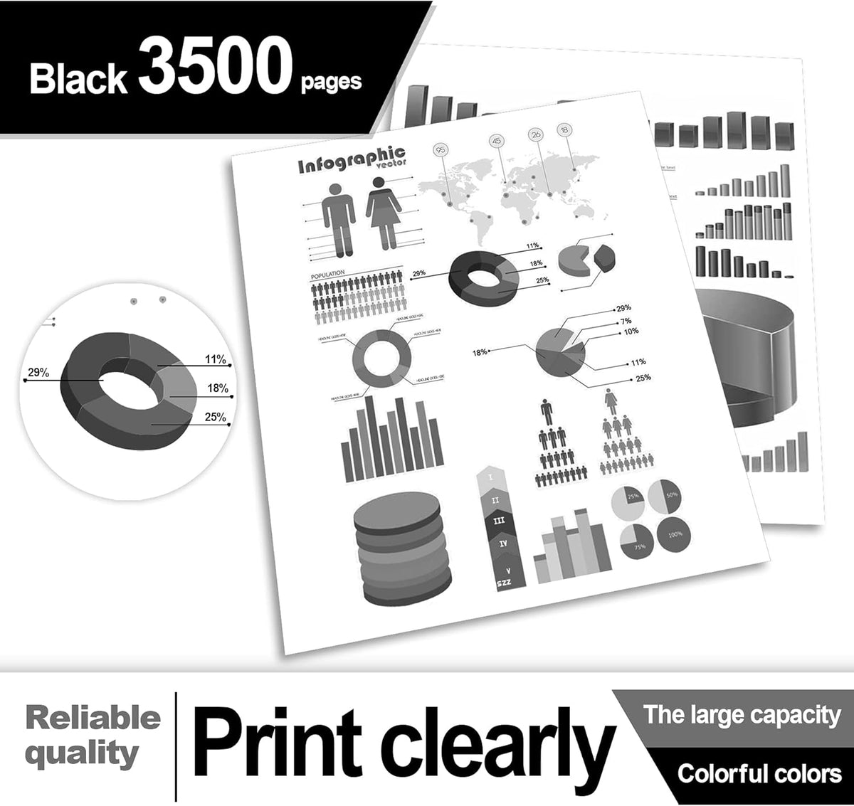 2 Pack Black Toner Cartridge T95468