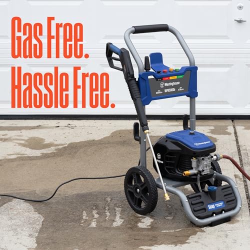 Electric Pressure Washer, 3000 Max PSI, 1.76 Max GPM, Induction Motor, Onboard Soap Tank, Spray Gun and Wand, 5 Nozzle Set Q35047