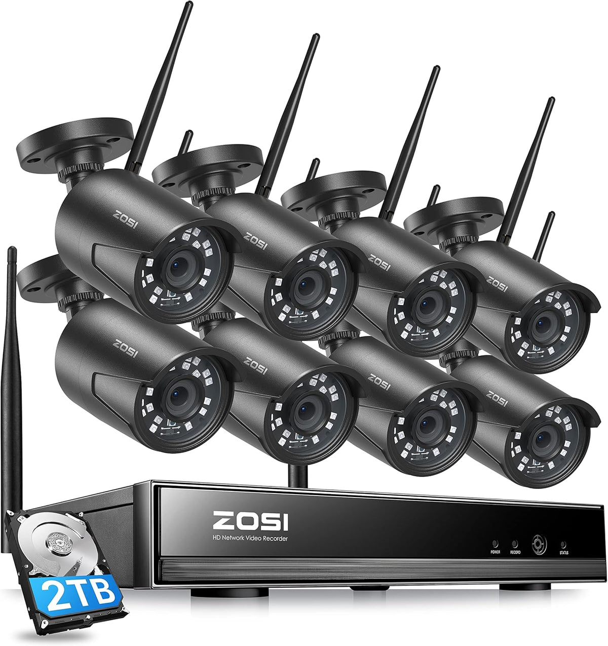 5MP-Lite CCTV DVR 8 Channel with Hard Drive 1TB and 4 x 1080p Weatherproof Surveillance Camera with 80ft Night Vision V3883