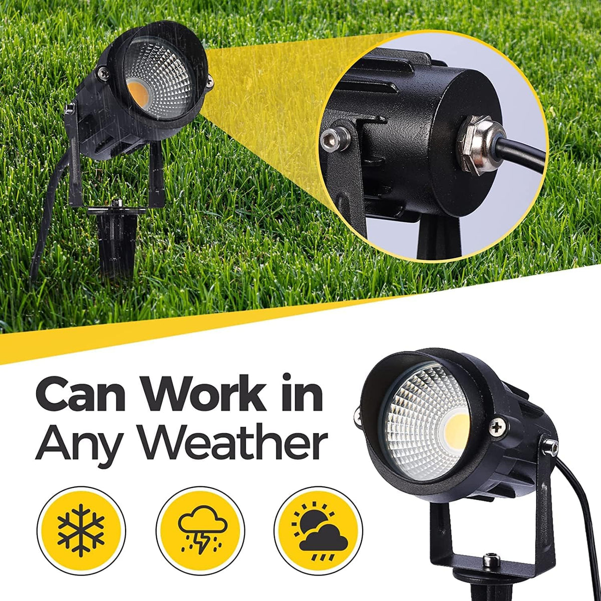 Warm White Waterproof LED Landscape Spot Lights 6 Pack T45991