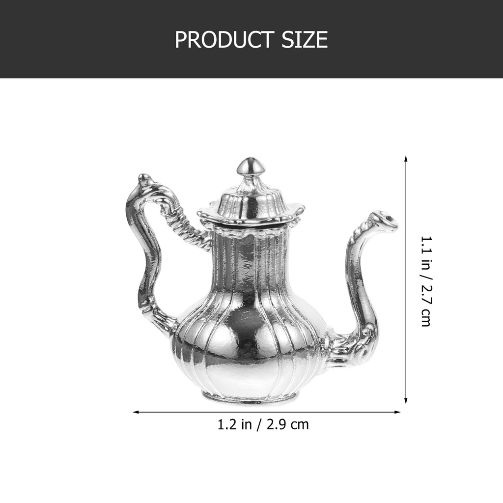Metal Mini Tea Kettle Dollhouse Accessories Simulation Teapot Play Toy G803