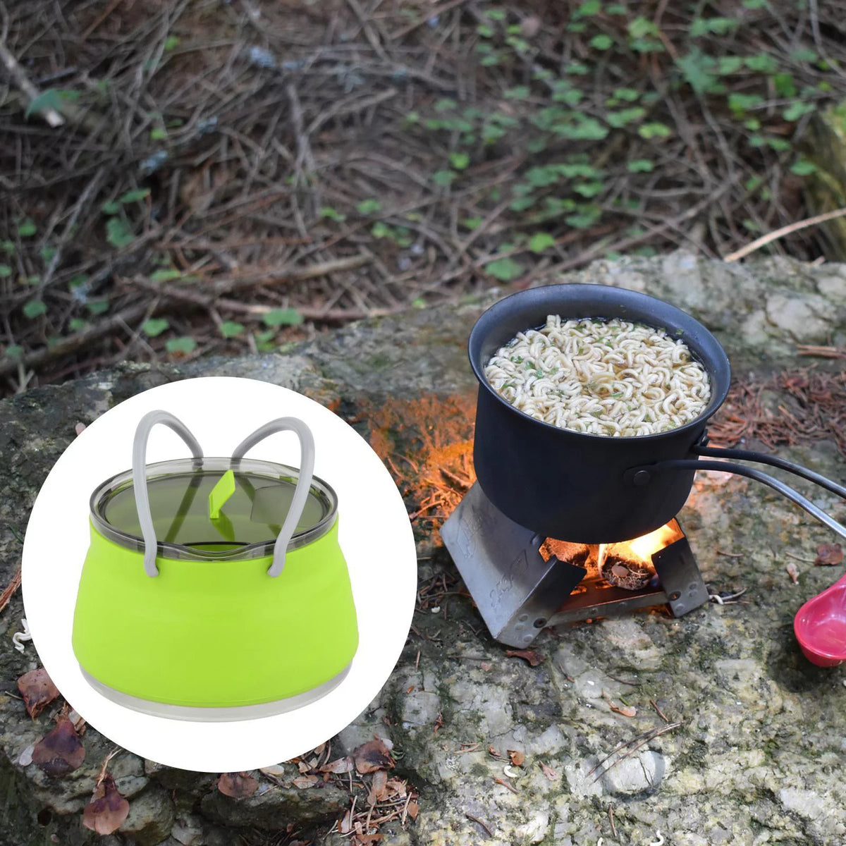Foldable Collapsible Cooking Pot Camping Kettle A1738