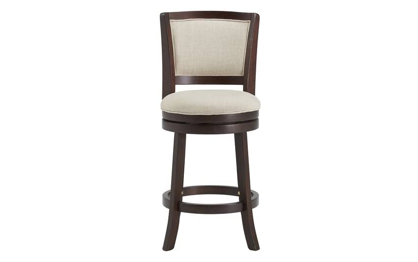 Beige/Dark Cherry Rubberwood Counter Stool J445
