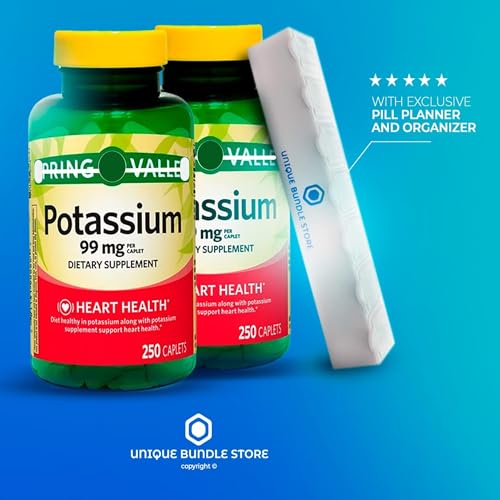 Potassium Supplement 99 mg 250 Caplets Pack of 2 D98402