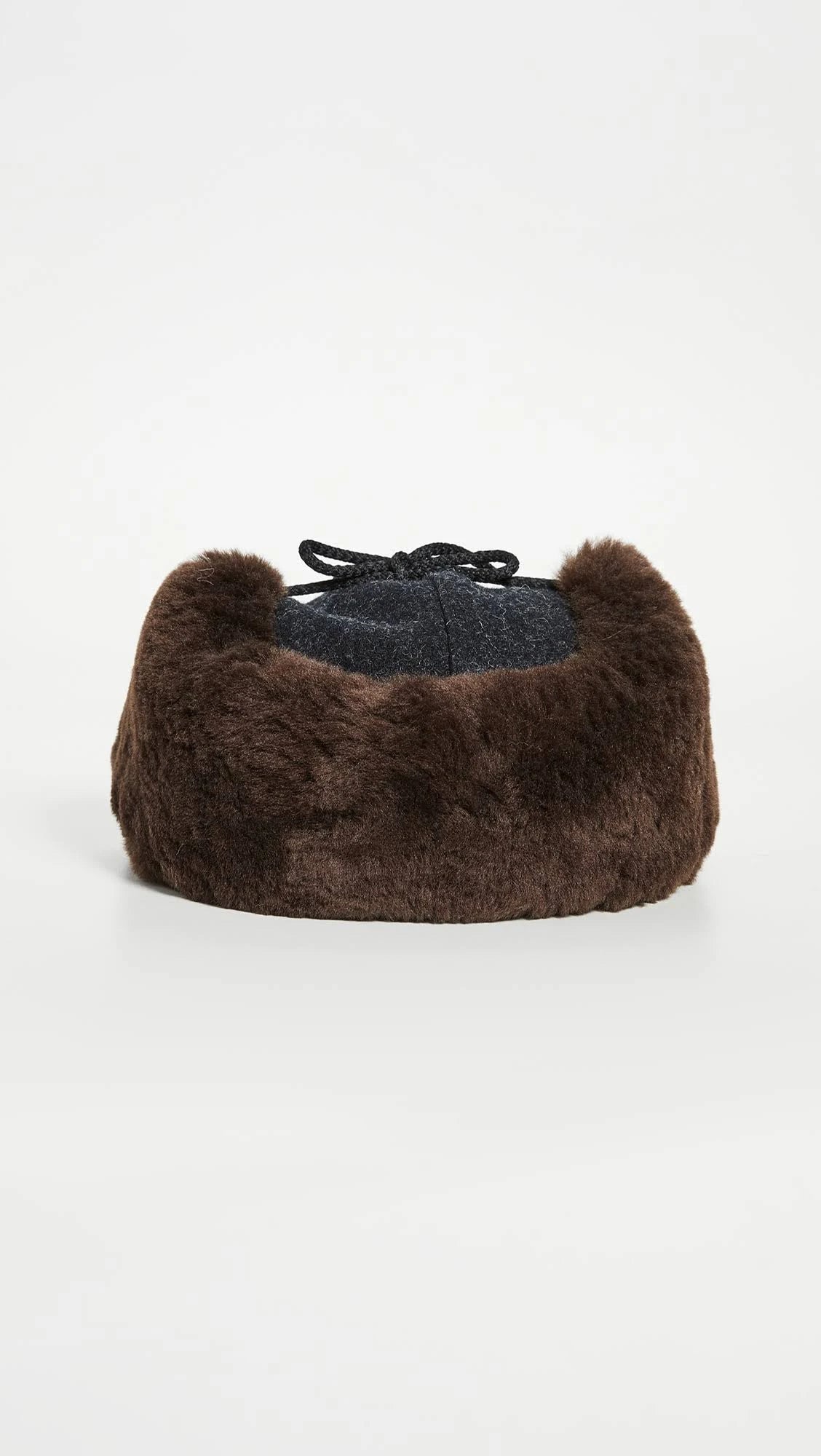 Charcoal Dark Brown Double Mackinaw Cap Q444