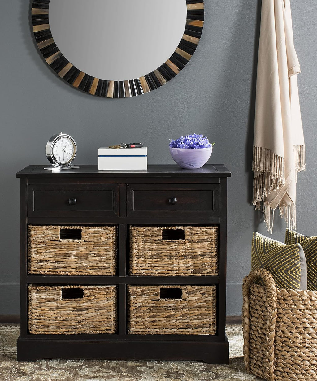 Brown Wicker Basket Storage Unit R571332