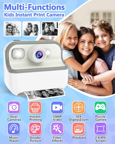 Instant Print Camera for Kids with 32GB SD Card Purple F838885