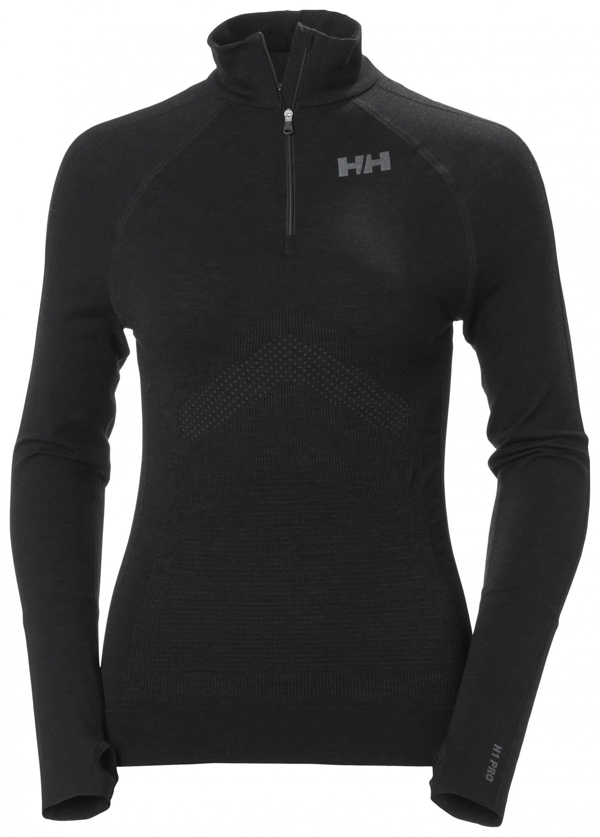 Black Merino 1/2 Zip Top B34157